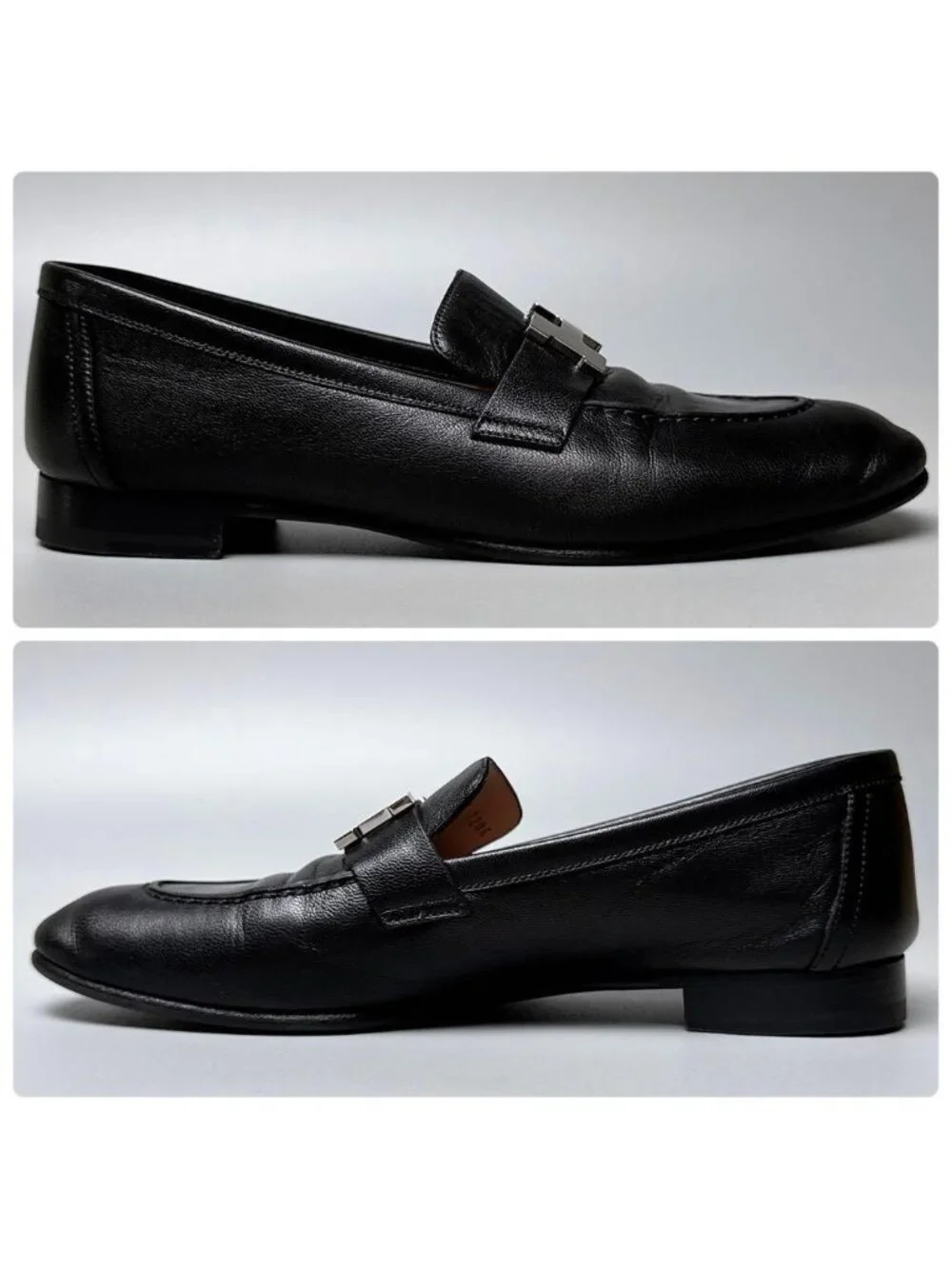 Hermes Mokarin Paris Black Loafers